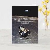 Historische Apollo 11 het Jubileum van de Opdracht Kaart (Gele Bloem)