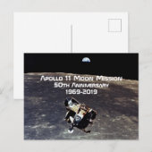 Historische Apollo 11 Maanmissie 50ste verjaardag Briefkaart (Voorkant / Achterkant)