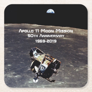 Historische Apollo 11 Moon Mission 50th Jubileum Kartonnen Onderzetters
