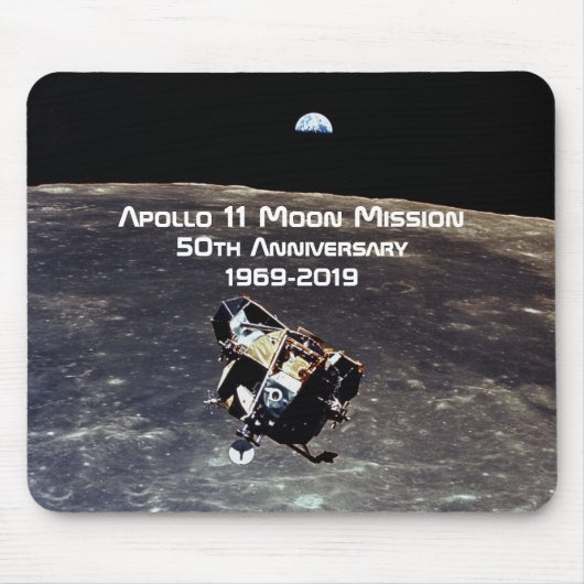 Historische Apollo 11 Moon Mission 50th Jubileum Muismat (Voorkant)