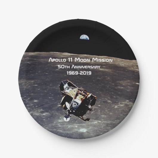Historische Apollo 11 Moon Mission 50th Jubileum Papieren Bordje (Voorkant)