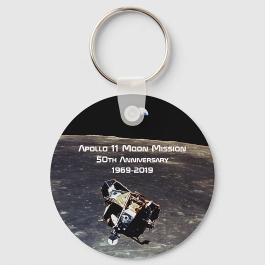 Historische Apollo 11 Moon Mission 50th Jubileum Sleutelhanger (Voorkant)