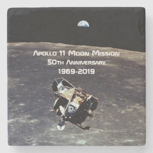 Historische Apollo 11 Moon Mission 50th Jubileum Stenen Onderzetter