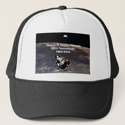 Historische Apollo 11 Moon Mission 50th Jubileum Trucker Pet (Voorkant)