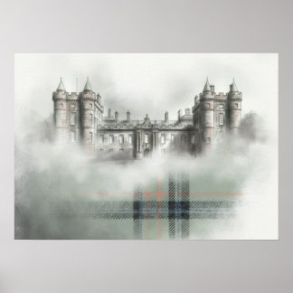 Historische architecturale schets van Schots kaste Poster