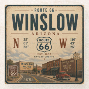 Historische Arizona Route 66 charme Glazen Onderzetter