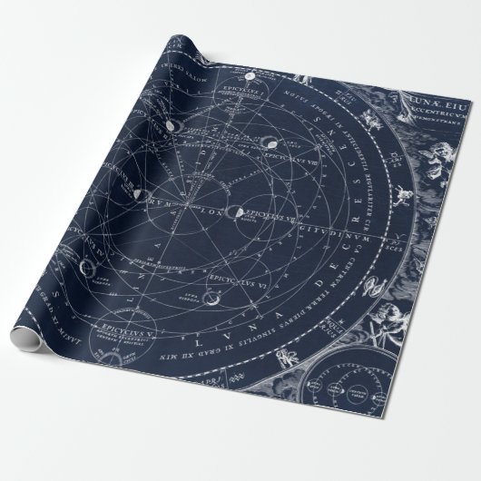 historische astronomische  marine cadeaupapier (Uitgerold)