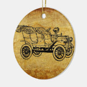 historische autoillustratie in de auto keramisch ornament (Links)
