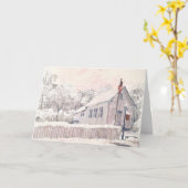 Historische Bethabara Kerst Kaart in Snow (Gele Bloem)