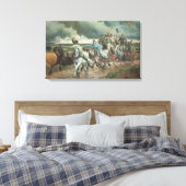 Historische brandweerauto (door Eugène Burnand) Canvas Afdruk (Insitu (Slaapkamer))