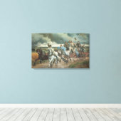 Historische brandweerauto (door Eugène Burnand) Canvas Afdruk (Insitu (Houten vloer))