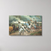 Historische brandweerauto (door Eugène Burnand) Canvas Afdruk (Voorkant)