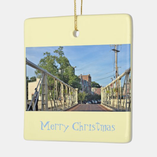 Historische brug hoofdstraat keramisch ornament (Links)