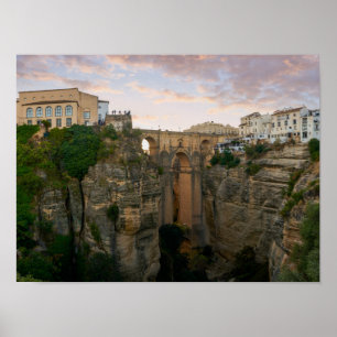 Historische brug in Ronda Andalusië Spanje Poster