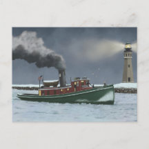Historische Buffalo Tugboat en Vuurtoren Briefkaar
