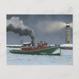 Historische Buffalo Tugboat en Vuurtoren Briefkaar Briefkaart