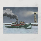 Historische Buffalo Tugboat en Vuurtoren Briefkaar Briefkaart (Voorkant)