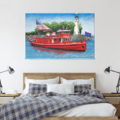 Historische Buffalo vuurboot Edward M. Cotter Canvas Afdruk (Insitu (Slaapkamer))