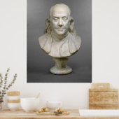 Historische Bust van Ben Franklin Foto (1778) Poster (Keuken)