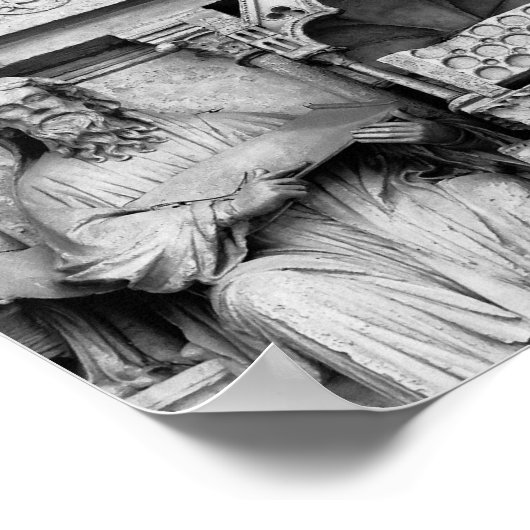 Historische, Christelijke beelden Notre Dame Paris Poster (Hoek)