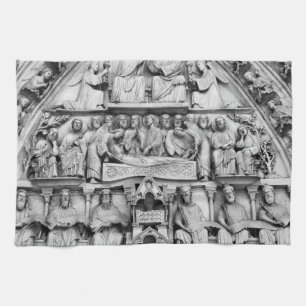 Historische, Christelijke beelden Notre Dame Paris Theedoek