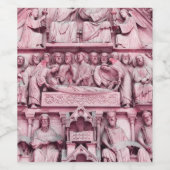 Historische, Christelijke beeldhouwwerken Notre Da Wijn Etiket (Enkel label)