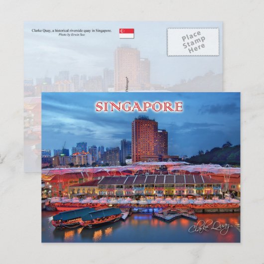 Historische Clarke Quay in Singapore Briefkaart (Voorkant / Achterkant)
