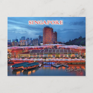 Historische Clarke Quay in Singapore Briefkaart