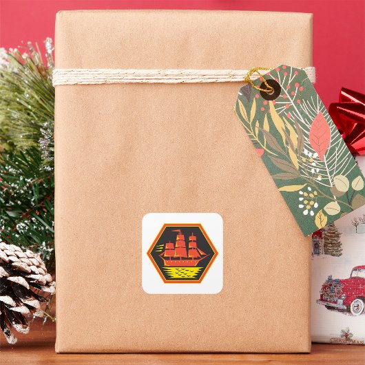 Historische Clipper Ship Square Sticker