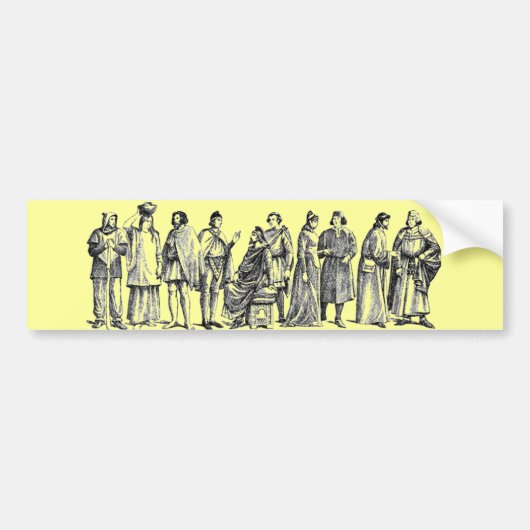 Historische Costumes-Bumpersticker Bumpersticker (Voorkant)