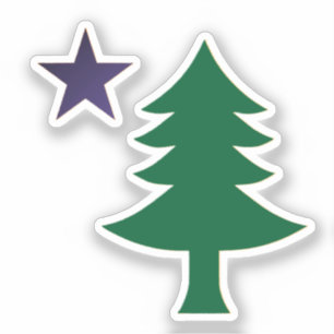 Historische dennenboomvlag van Maine (1901–1909) Sticker