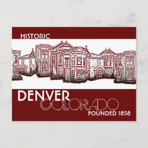 Historische Denver Colorado rode oude stad briefka Briefkaart