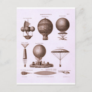 Historische Design met hot-air ballon Vintage Imag Briefkaart
