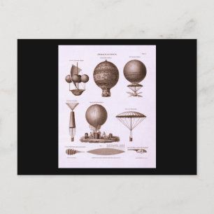 Historische Design met hot-air ballon Vintage Imag Briefkaart