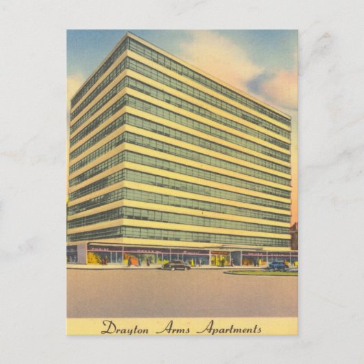 Historische Drayton Arms Appartement Savannah GA Briefkaart (Voorkant)