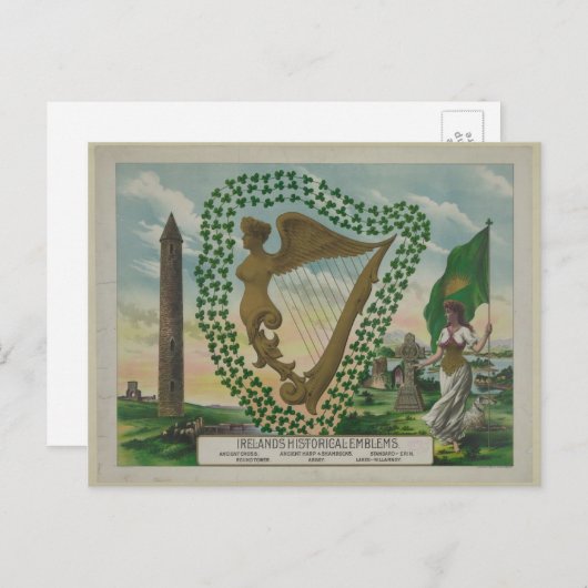 Historische emblemen in Ierland Briefkaart (Voorkant / Achterkant)