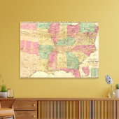 Historische en militaire kaart van de VS Canvas Afdruk (Insitu (Woonkamer))