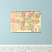 Historische en militaire kaart van de VS Canvas Afdruk (Insitu (Houten vloer))