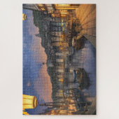 Historische Europese haven 's nachts Legpuzzel (Verticaal)