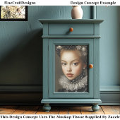 Historische Fantasy Portret Vrouw BG1 Decoupage Tissuepapier