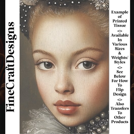 Historische Fantasy Portret Vrouw BG3 Decoupage Tissuepapier