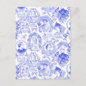 Historische feministische pioneers Blue Toile Briefkaart (Voorkant)