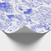 Historische feministische pioneers Blue Toile Cadeaupapier (Hoek)