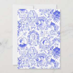 Historische feministische pioneers Blue Toile Kaart