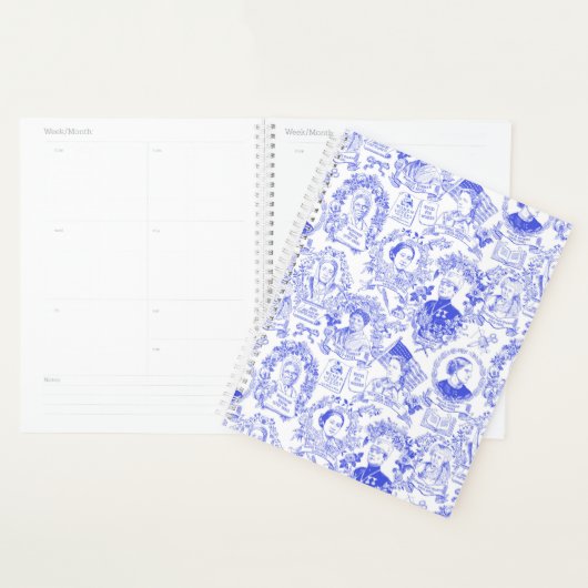 Historische feministische pioneers Blue Toile Planner (Display)