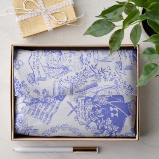 Historische feministische pioneers Blue Toile Tissuepapier (Geschenk)