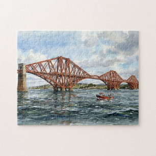 Historische Forth Rail Bridge Schotland Aquarel Legpuzzel