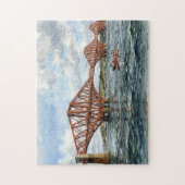 Historische Forth Rail Bridge Schotland Aquarel Legpuzzel (Verticaal)