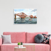 Historische Forth-spoorbrug Schotland Aquarel Canvas Afdruk (Insitu (Woonkamer))