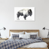 Historische foto van American Bison Canvas Afdruk (Insitu (Slaapkamer))